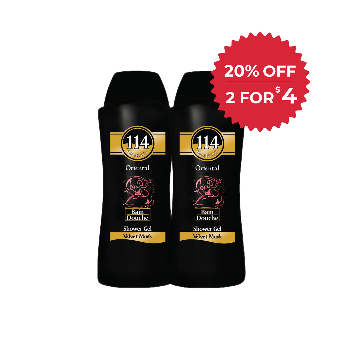 114 Shower Gel - Velvet Musk 650ml x2