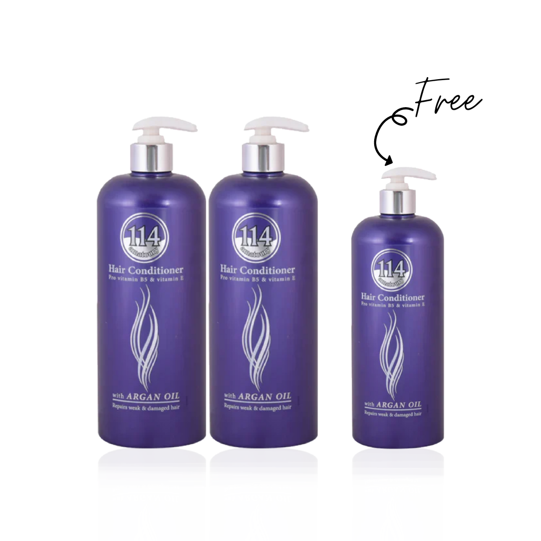 114 - x2 1000 ml Hair Conditioner + x1 Free 500 ml