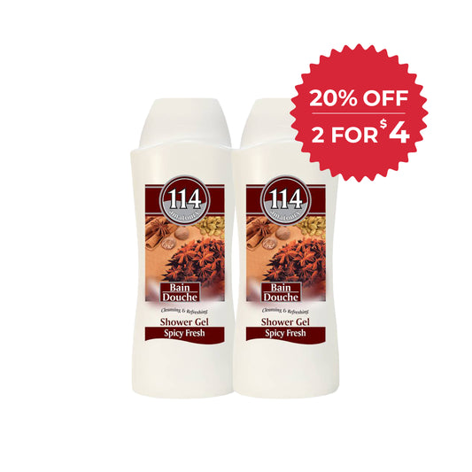 114 Shower Gel - Spicy Fresh 650ml x2