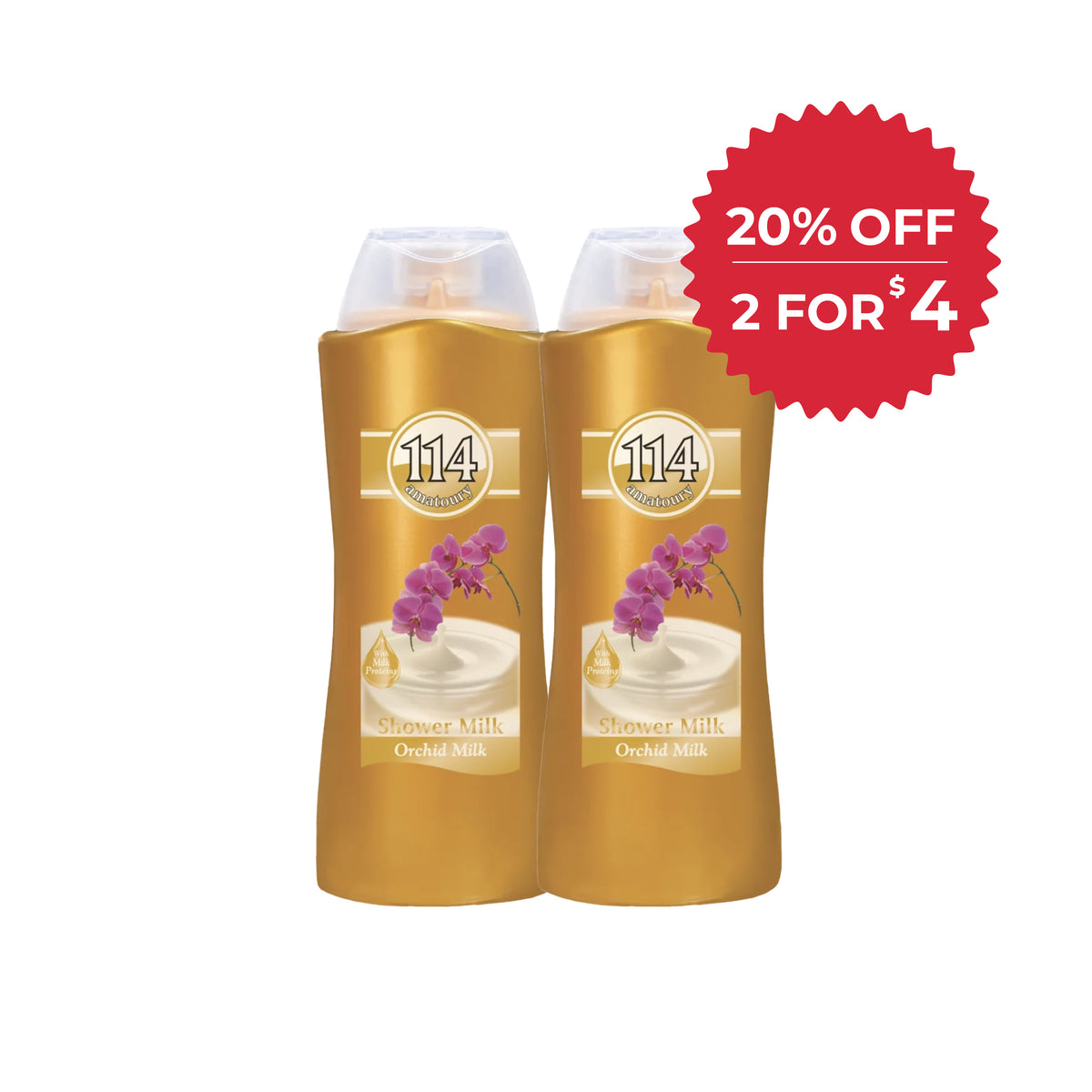 114 Shower Gel - Orchid Milk 650ml x2