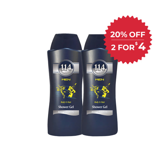 114 Shower Gel - Men Adventure 650ml x2