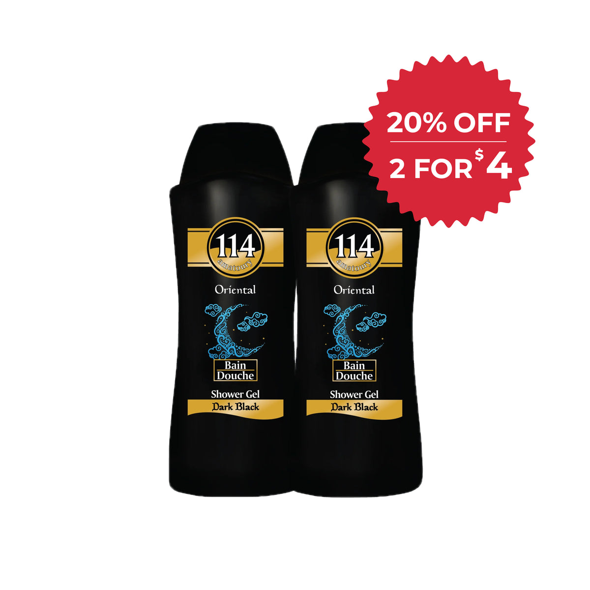 114 Shower Gel - Dark Black 650ml x2